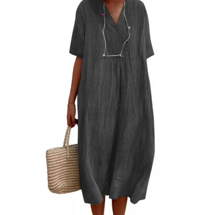 Casual Loose Summer Dress - Lucia-Black-S-State of Style