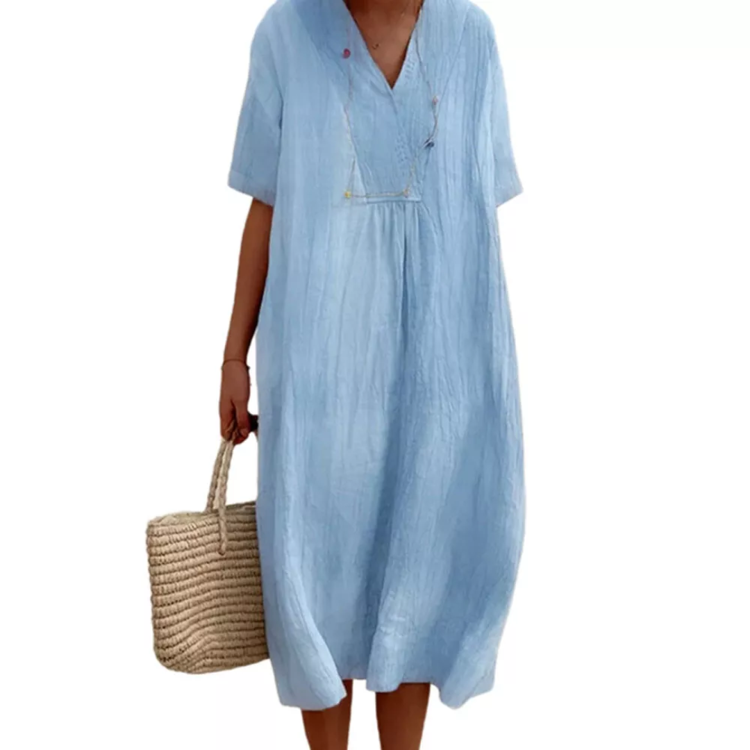 Casual Loose Summer Dress - Lucia-Blue-S-State of Style