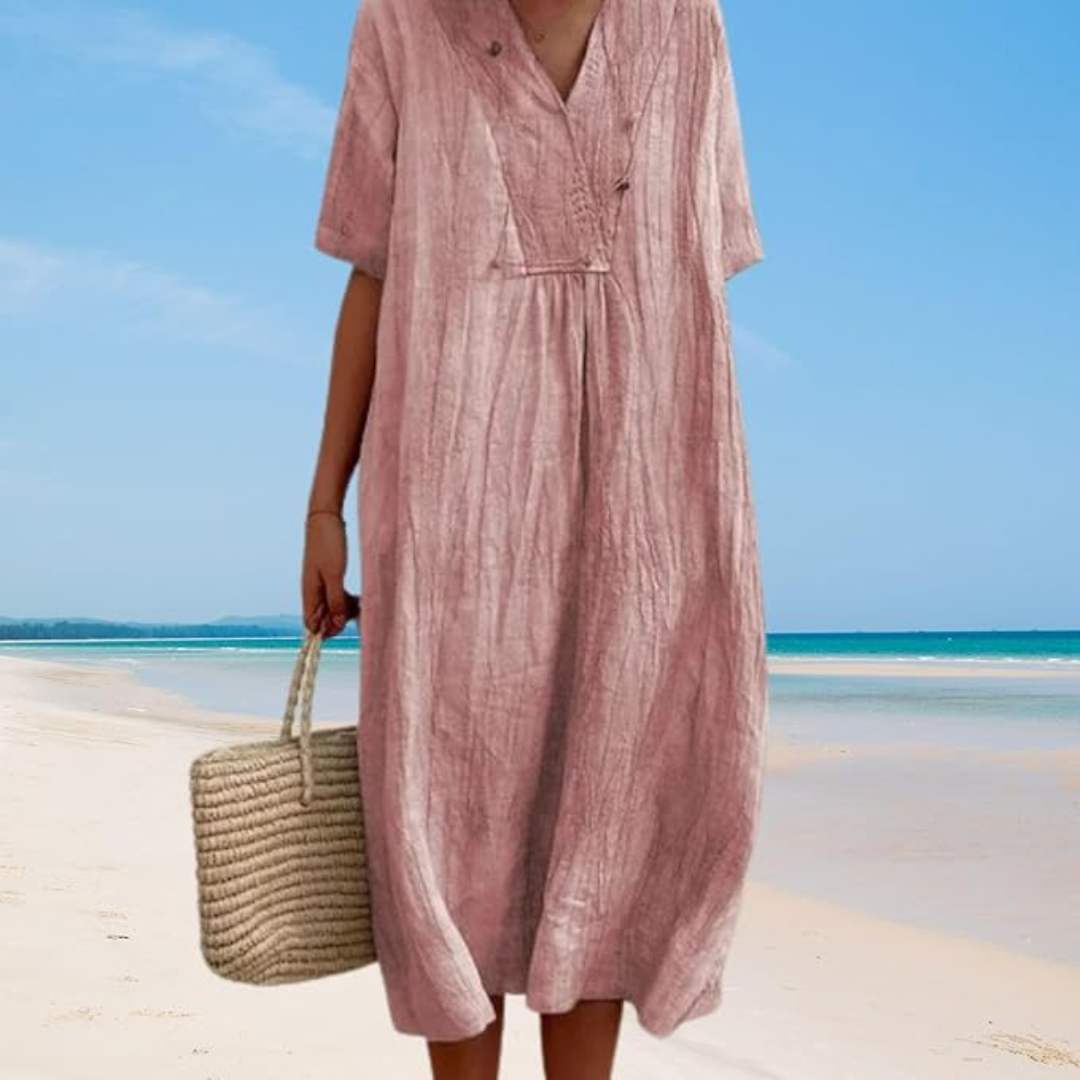 Casual Loose Summer Dress - Lucia-Pink-S-State of Style