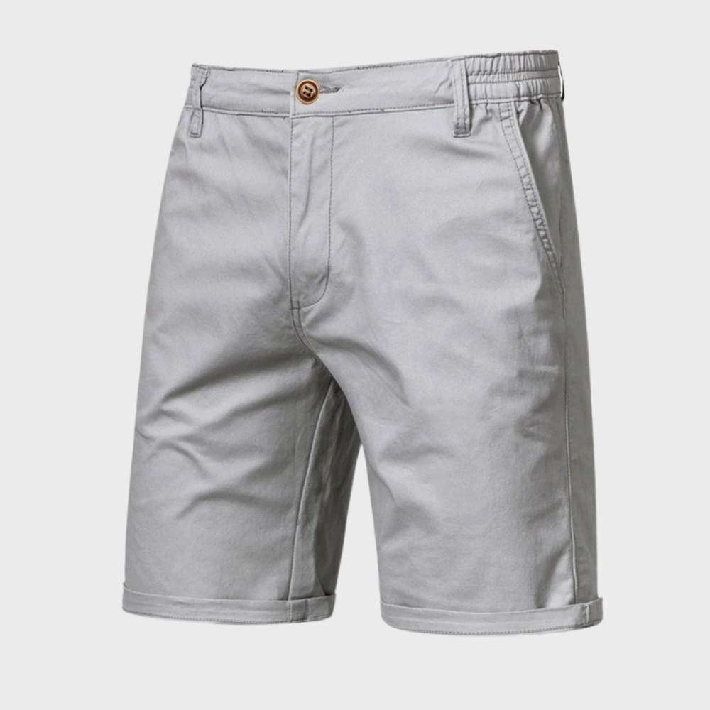 Casual men's cotton shorts – Luca-Light grey-XS-State of Style