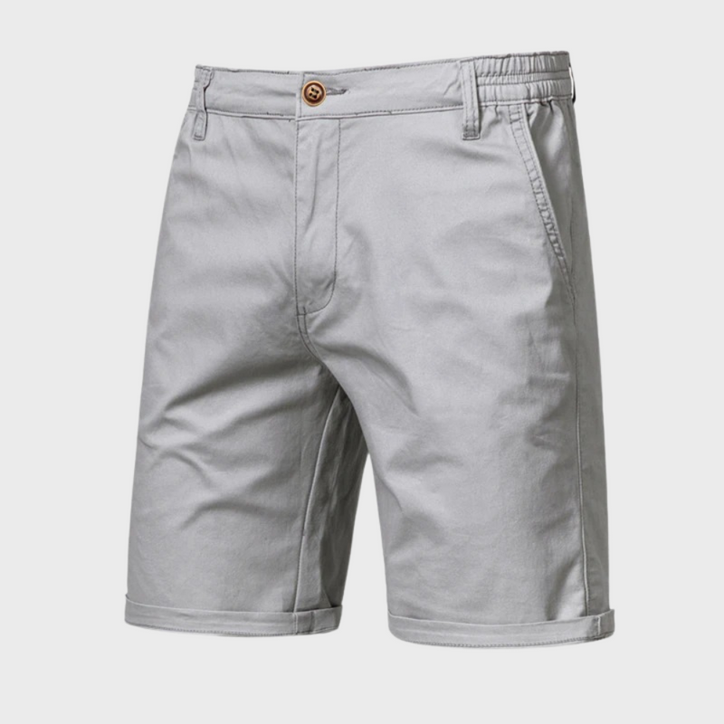 Casual men's cotton shorts – Luca-Light grey-XS-State of Style