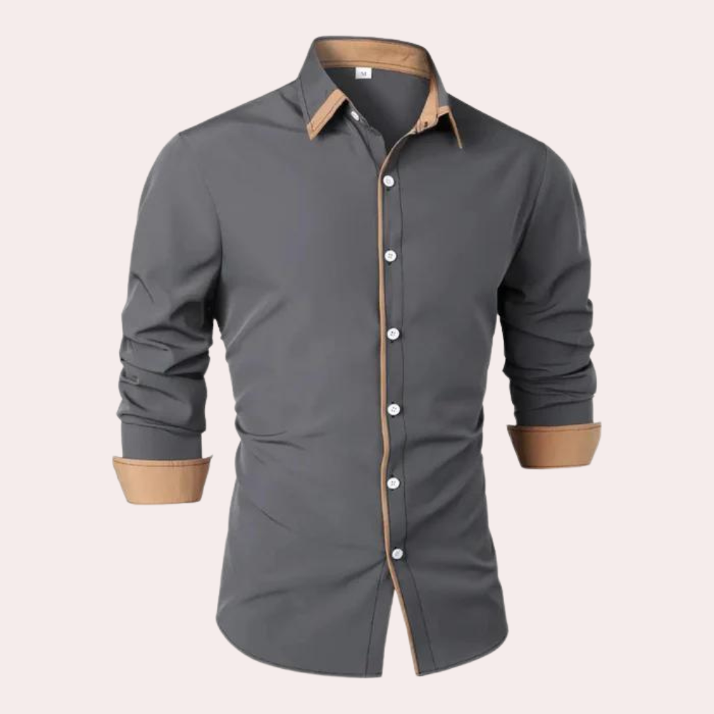 Casual Men's Dress Shirt for Warm Days - Luca-Grey-XS-State of Style