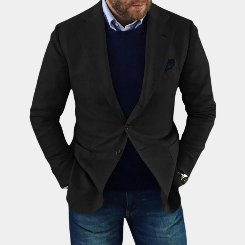 Casual Men's Jacket with Buttons - Mason-Black-S-State of Style