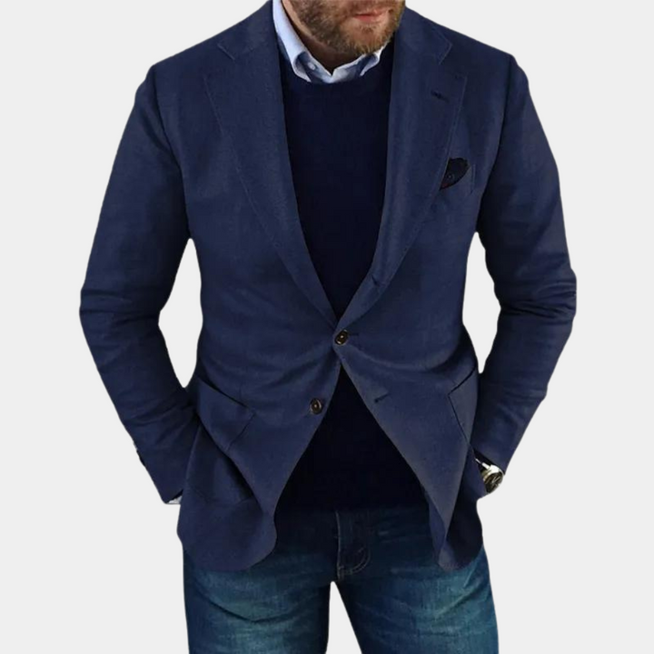 Casual Men's Jacket with Buttons - Mason-Dark blue-S-State of Style