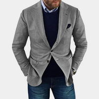 Casual Men's Jacket with Buttons - Mason-Grey-S-State of Style