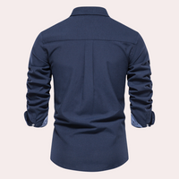 Casual Men's Shirt with Long Sleeves - Remy-Black-S-State of Style