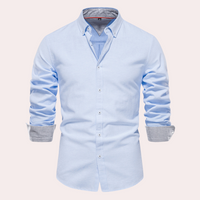 Casual Men's Shirt with Long Sleeves - Remy-Light blue-S-State of Style