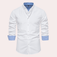 Casual Men's Shirt with Long Sleeves - Remy-White-S-State of Style