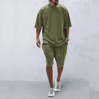 Casual men's sports set in loose-fit style – Cassian-Army green-S-State of Style