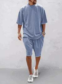 Casual men's sports set in loose-fit style – Cassian-Light blue-S-State of Style