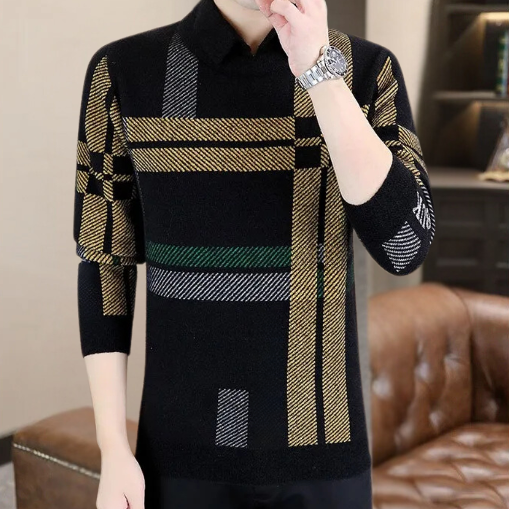 Casual Men's Sweater with Timeless Design - Otis-Black-S-State of Style