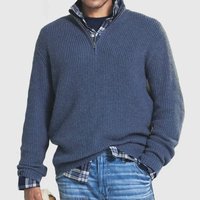 Casual Men’s Sweater with Zip - Max-Blue-S-State of Style