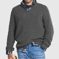 Casual Men’s Sweater with Zip - Max-Grey-S-State of Style