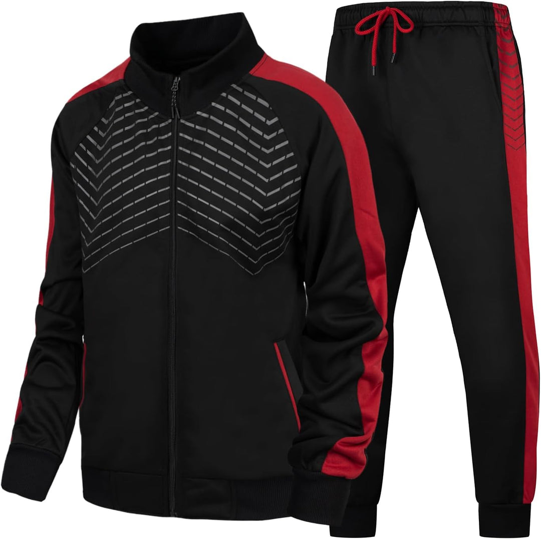 Casual Men's Tracksuit - Ryan-Black & Red-S-State of Style