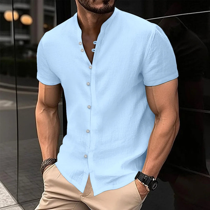 Casual Oversized Spring-Summer Shirt-Blue-2XL-State of Style