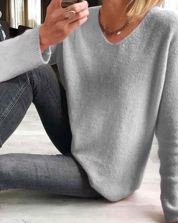 Casual Plain Women's Sweater - Sophie-Grey-S-State of Style