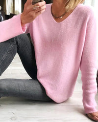 Casual Plain Women's Sweater - Sophie-Pink-S-State of Style