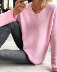 Casual Plain Women's Sweater - Sophie-Pink-S-State of Style