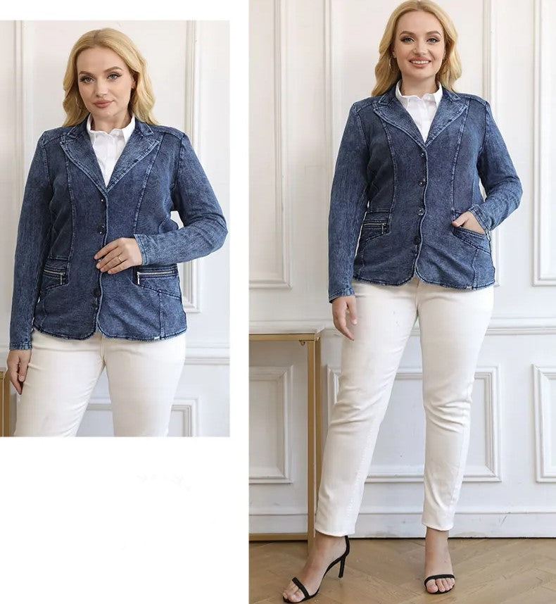 Casual Plus Size Denim Suit | Comfortable & Stylish-50-State of Style