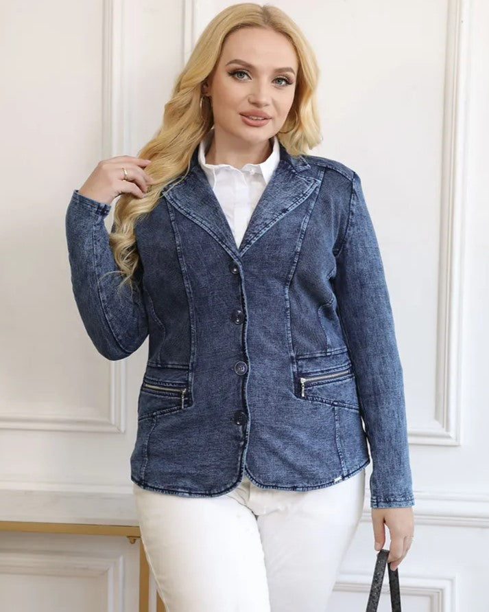 Casual Plus Size Denim Suit | Comfortable & Stylish-50-State of Style