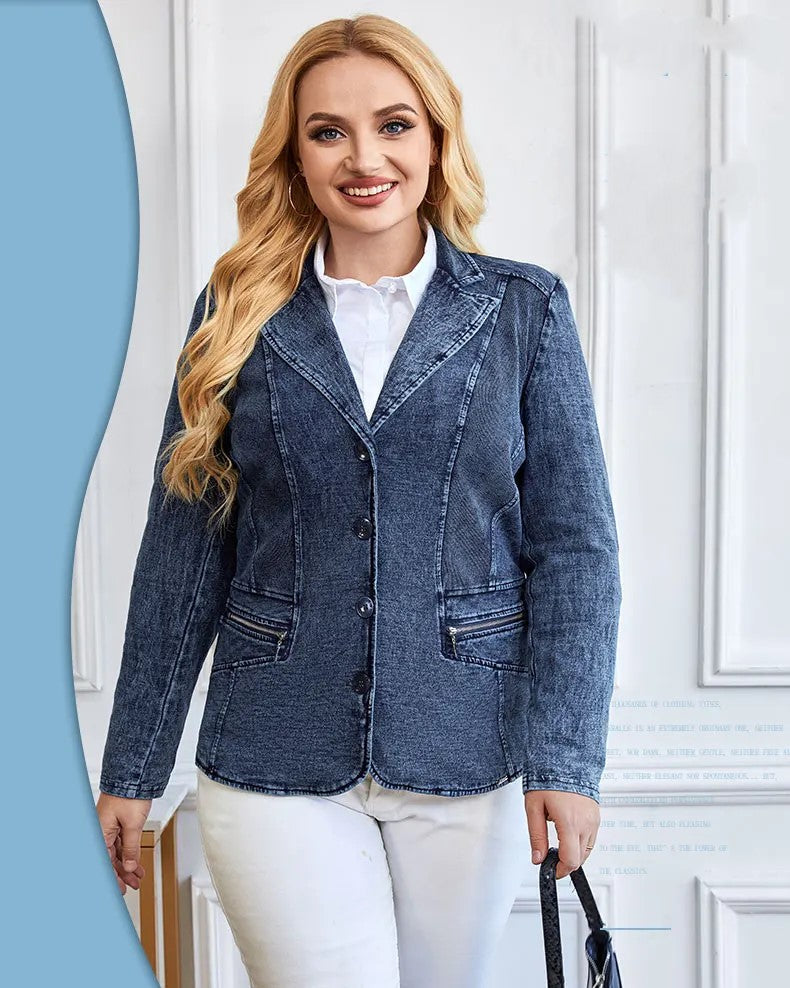 Casual Plus Size Denim Suit | Comfortable & Stylish-50-State of Style