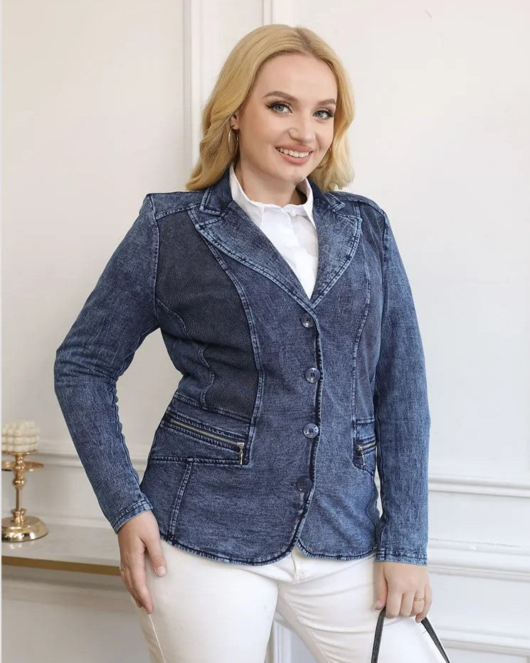 Casual Plus Size Denim Suit | Comfortable & Stylish-50-State of Style