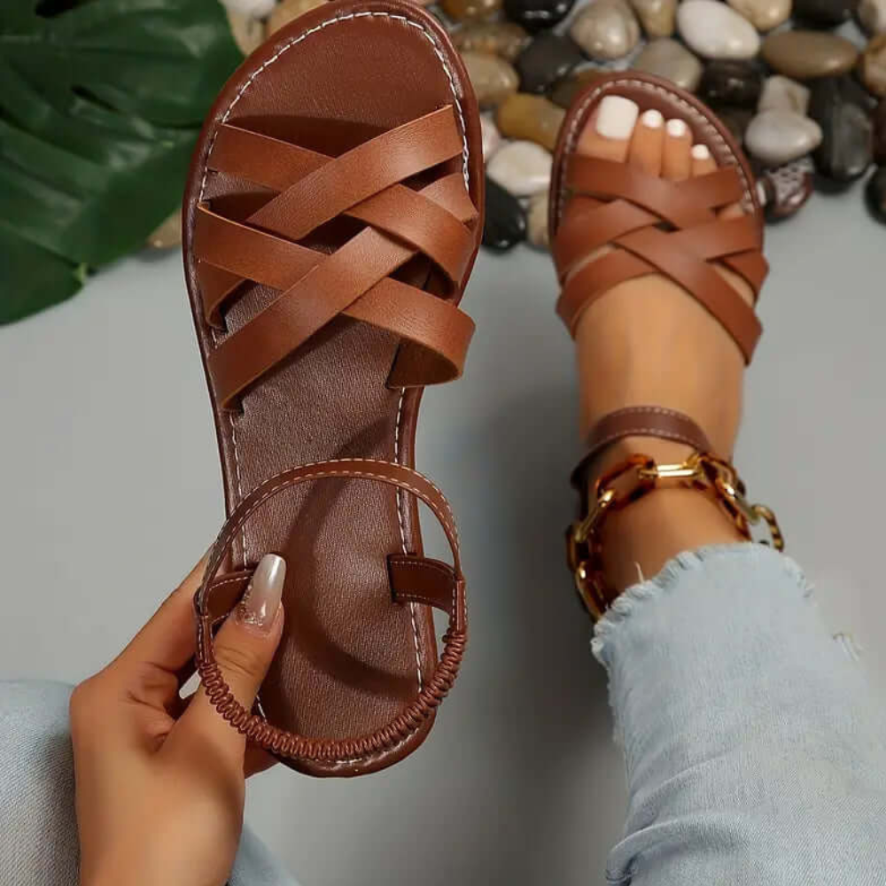 Casual Sandals for Women - Lina-Brown-2-State of Style