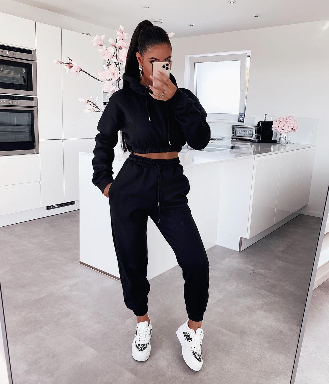 Casual Soft Jogging Set – Ella-Black-S-State of Style