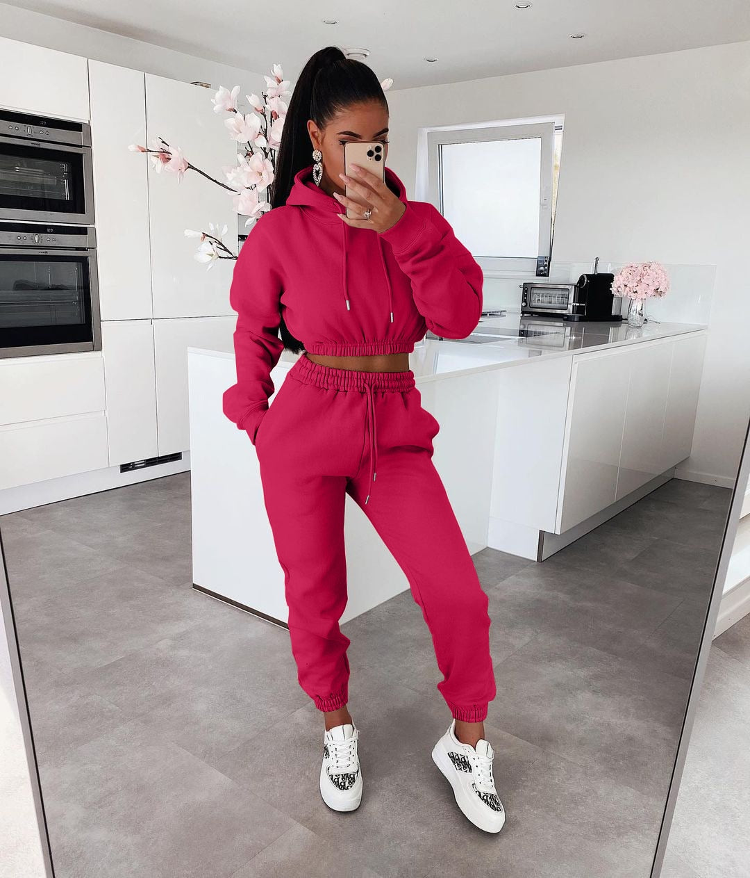 Casual Soft Jogging Set – Ella-Fuchsia-S-State of Style