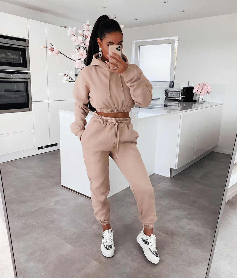 Casual Soft Jogging Set – Ella-Light Brown-S-State of Style