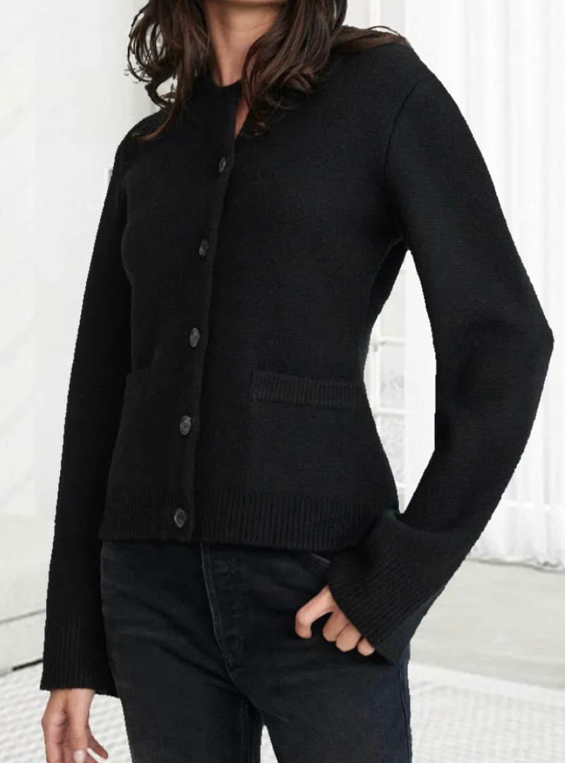 Casual Soft Ladies' Cardigan with Buttons - Noa-Black-XS-State of Style