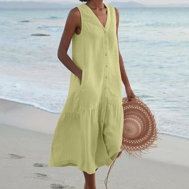 Casual Summer Dress - Liora-Green-S-State of Style