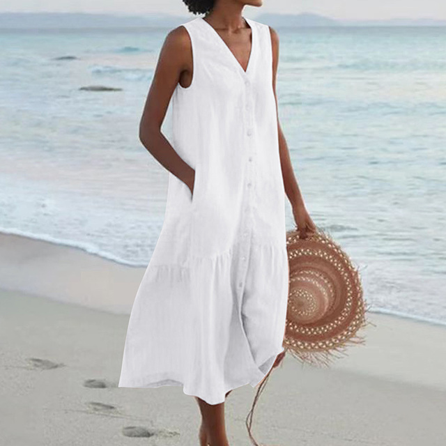 Casual Summer Dress - Liora-White-S-State of Style