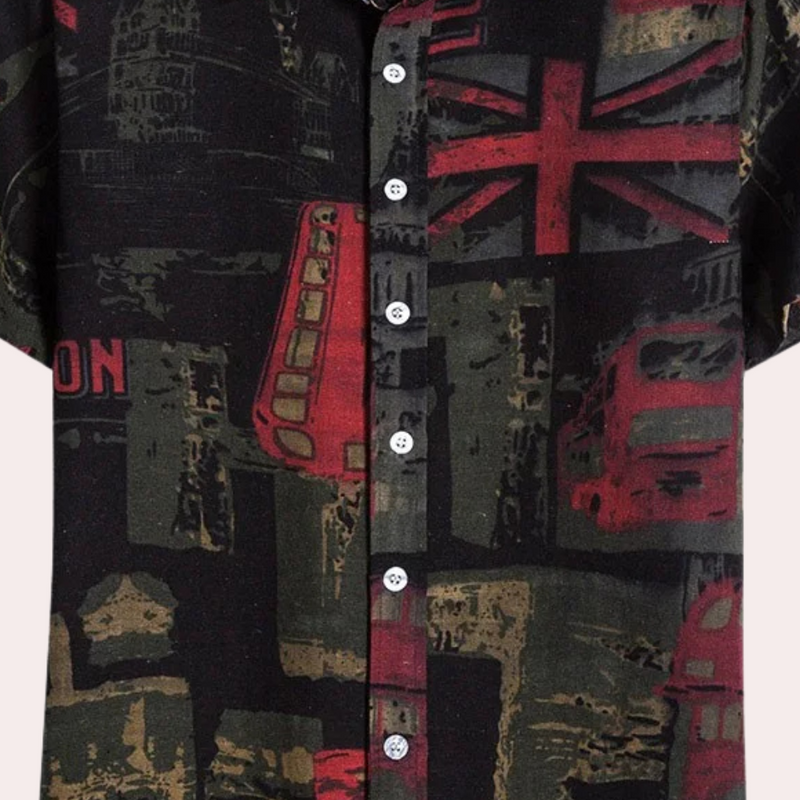 Casual Summer Shirt for Men - Dante-Black-S-State of Style