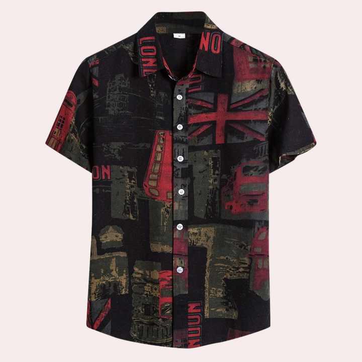 Casual Summer Shirt for Men - Dante-Black-S-State of Style