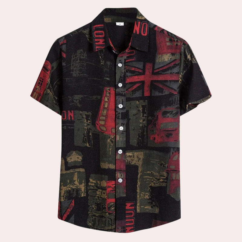 Casual Summer Shirt for Men - Dante-Black-S-State of Style