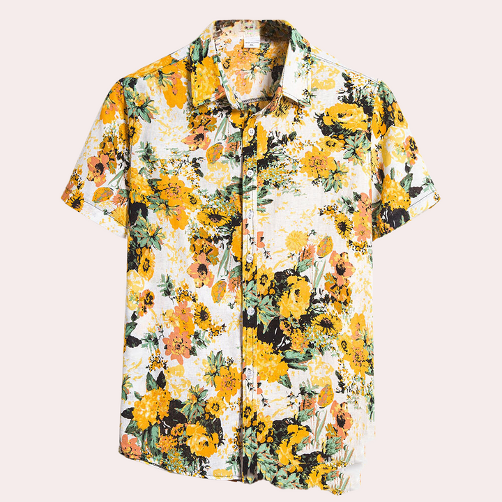 Casual Summer Shirt for Men - Dante-Yellow-S-State of Style