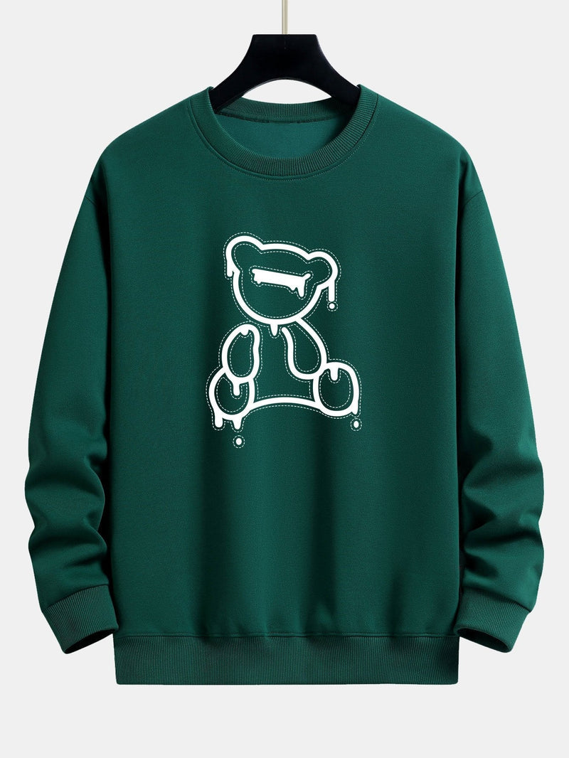 Casual Sweatshirt - BearLine-Dark Green-S-State of Style