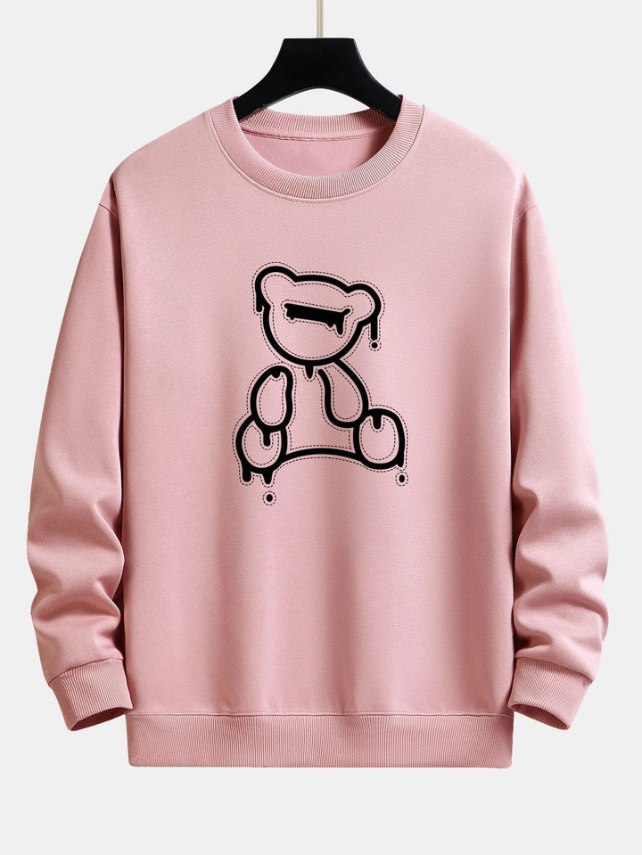 Casual Sweatshirt - BearLine-Light Pink-S-State of Style