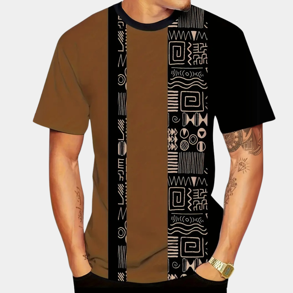 Casual T-Shirt with Colour Blocks for Men - Milo-S-State of Style