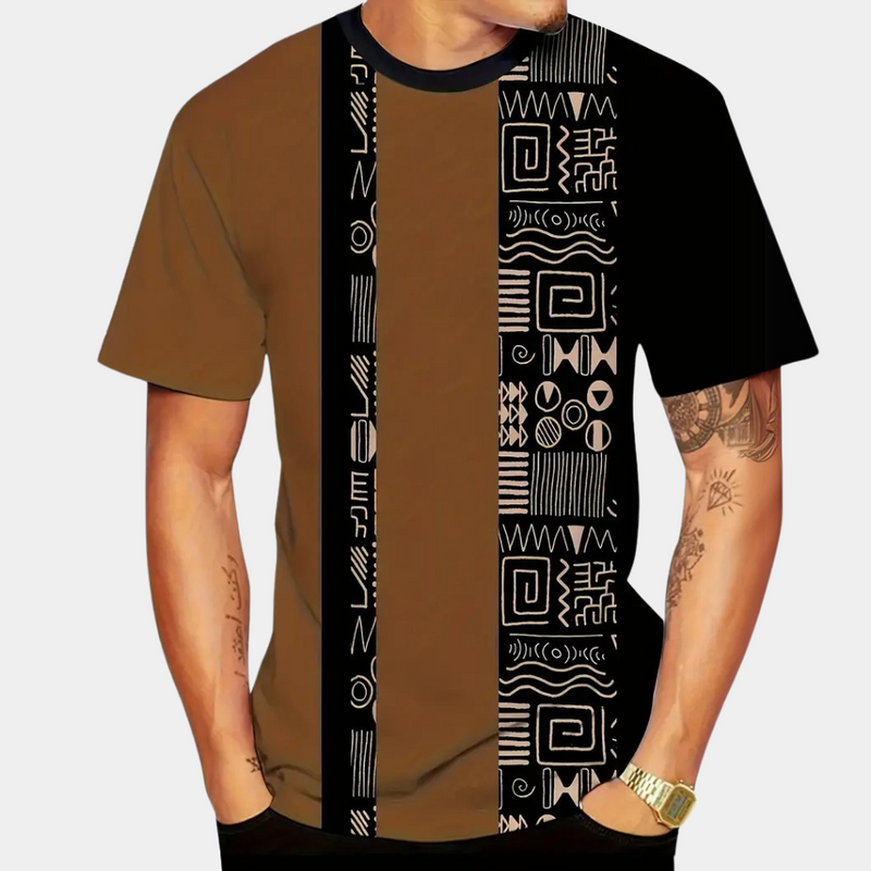 Casual T-Shirt with Colour Blocks for Men - Milo-S-State of Style