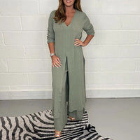 Casual Two-Piece Leisure Suit for Women - Nova-Green-S-State of Style