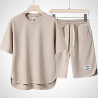 Casual Two-Piece Men's Set – Dario-Beige-S-State of Style