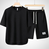 Casual Two-Piece Men's Set – Dario-Black-S-State of Style