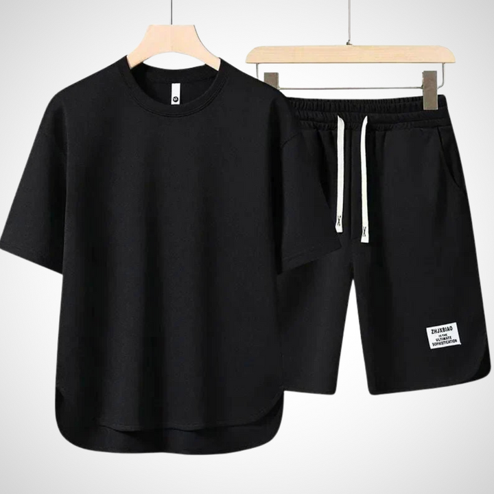Casual Two-Piece Men's Set – Dario-Black-S-State of Style