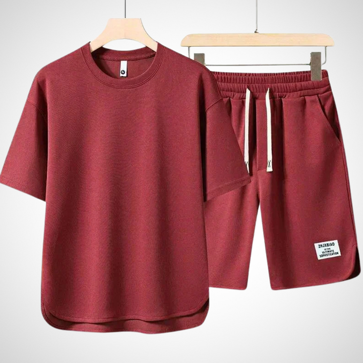 Casual Two-Piece Men's Set – Dario-Red-S-State of Style