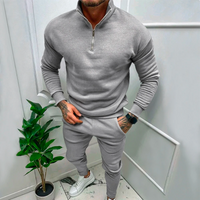 Casual Two-Piece Men's Set - Jasper-Grey-S-State of Style
