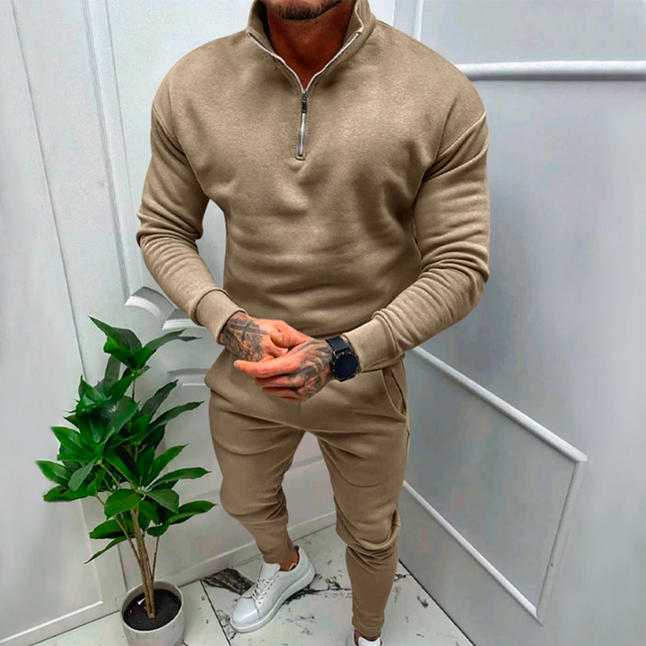 Casual Two-Piece Men's Set - Jasper-Grey-S-State of Style