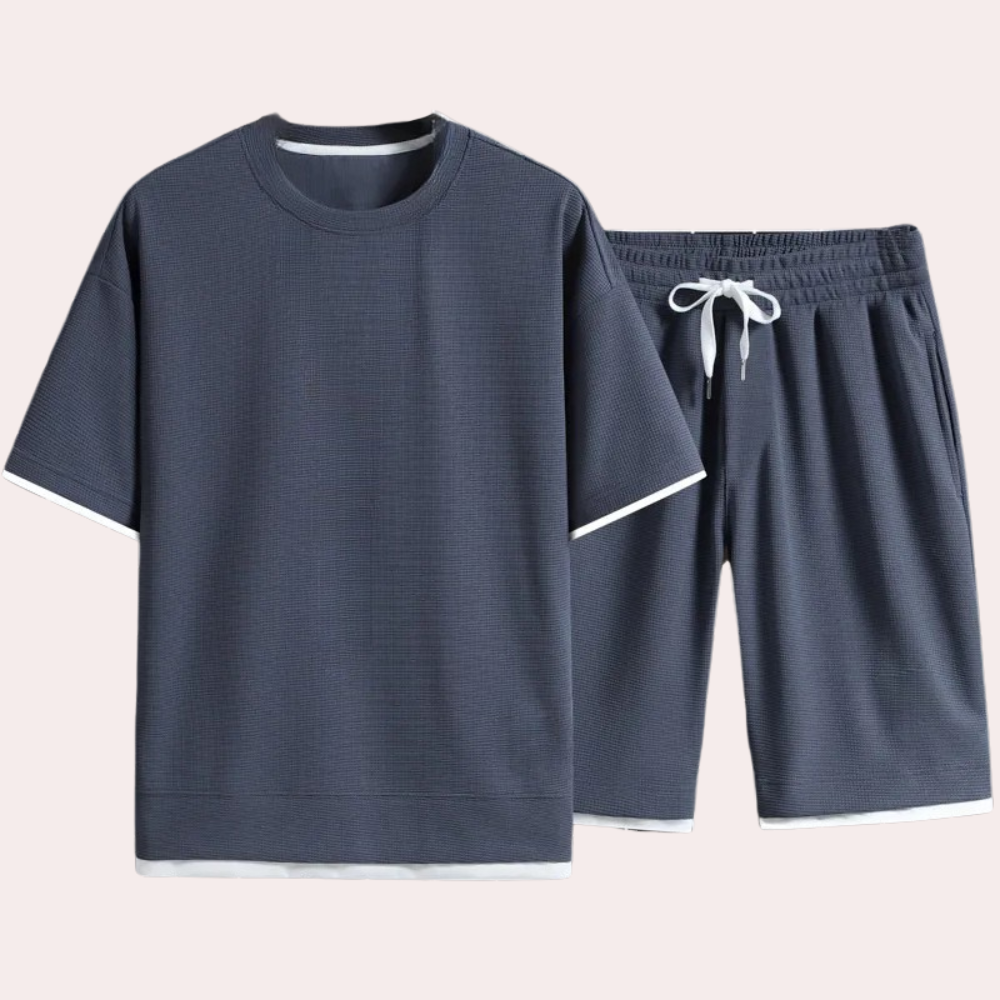 Casual Two-Piece Summer Set for Men - Jules-Grey-S-State of Style