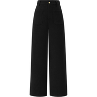 Casual Wide Palazzo Trousers with High Waist and Pockets - Clarissa-Black-XS-State of Style
